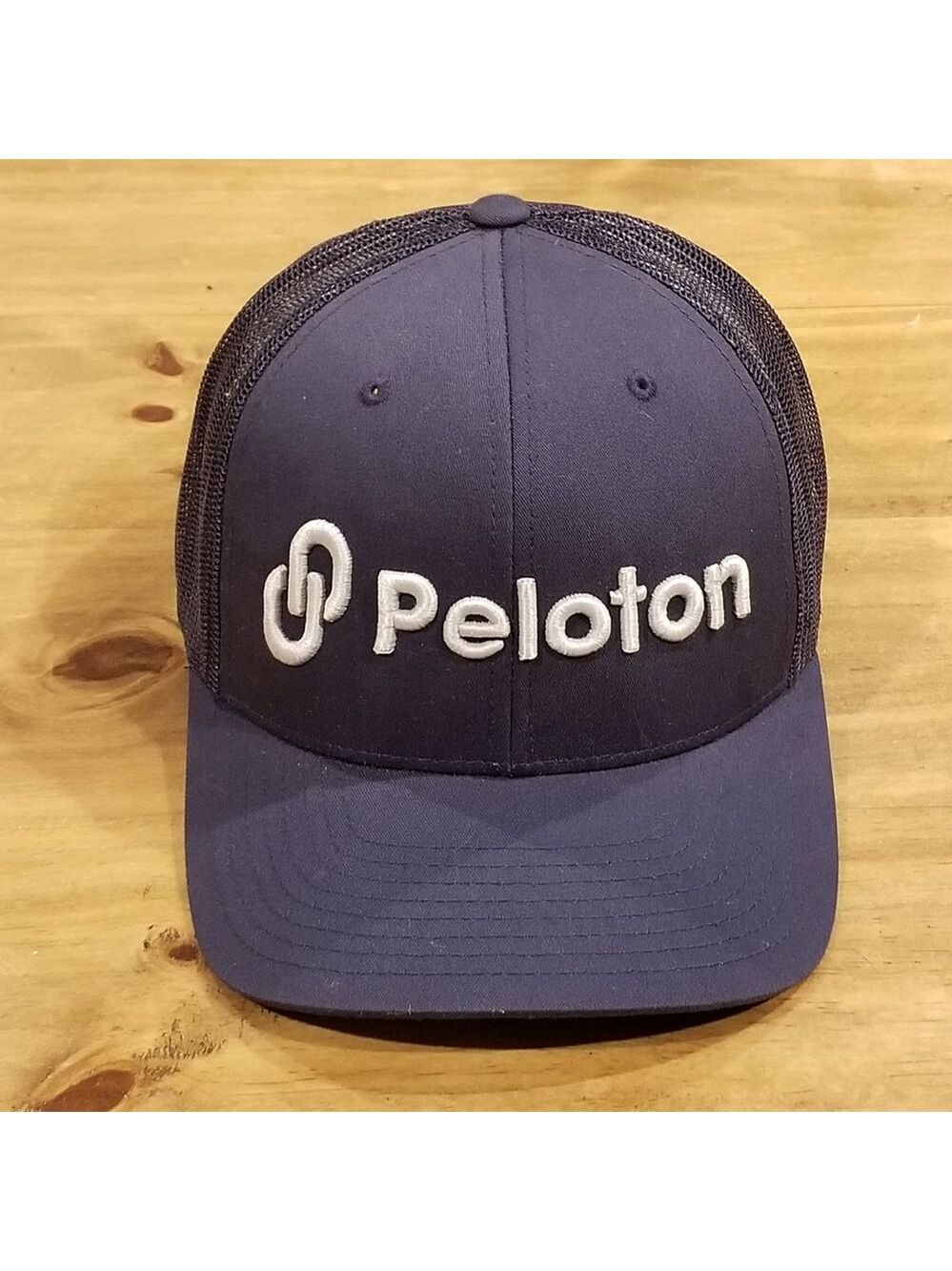 Peloton Trucker Hat Navy/White One Size Spell Out Logo